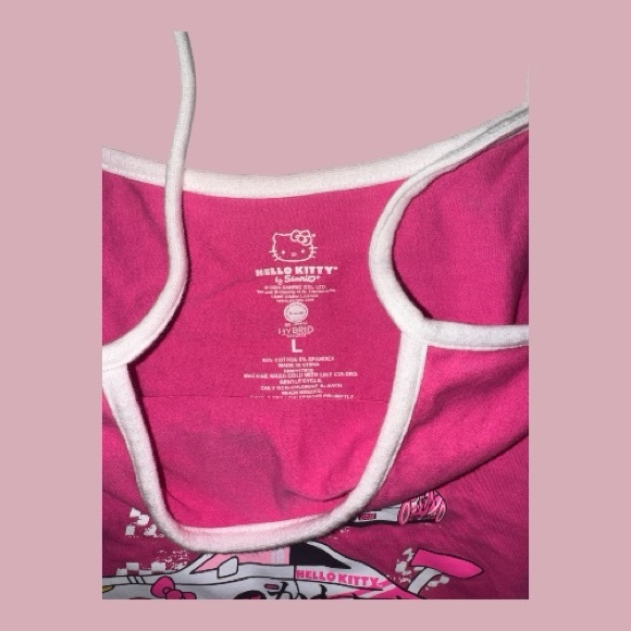 Hello Kitty Fuchsia Crop Top with Racing Design - Picture 3 of 3